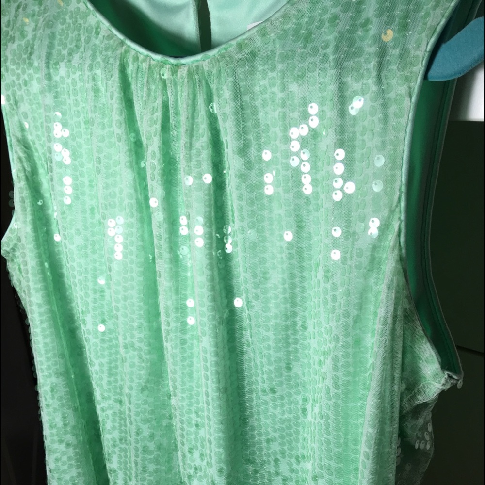 Iridescent sequins mint Calvin Klein top